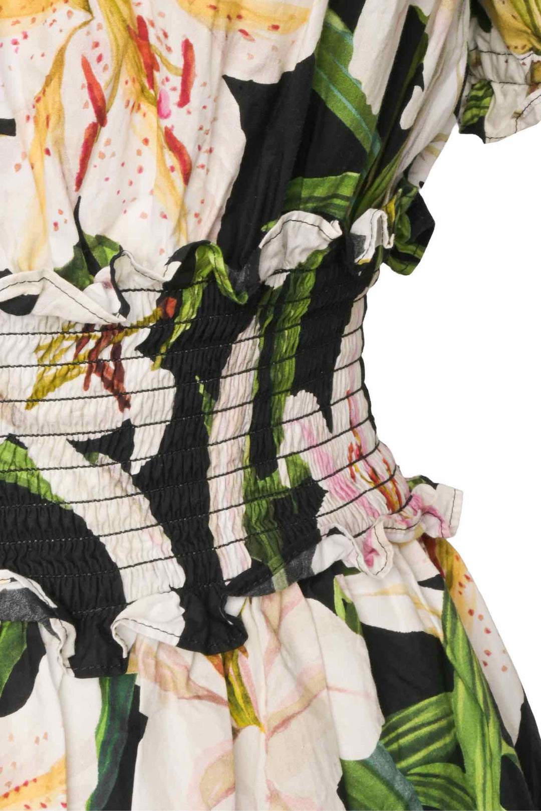 Dolce & Gabbana Size 40 Off The Shoulder Floral Print Dress