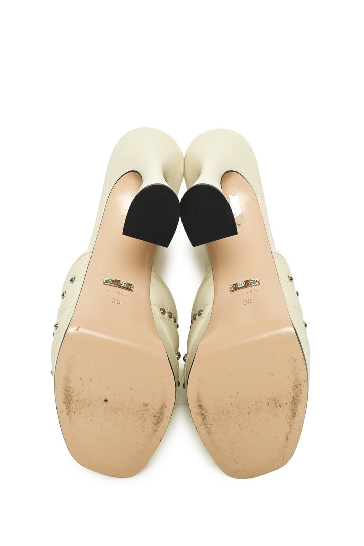 Gucci Size 39 Studded Platform Mules