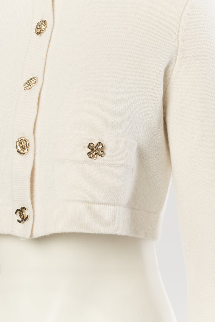 Chanel Size 36 2022 Lucky Charms Cropped Cashmere Cardigan