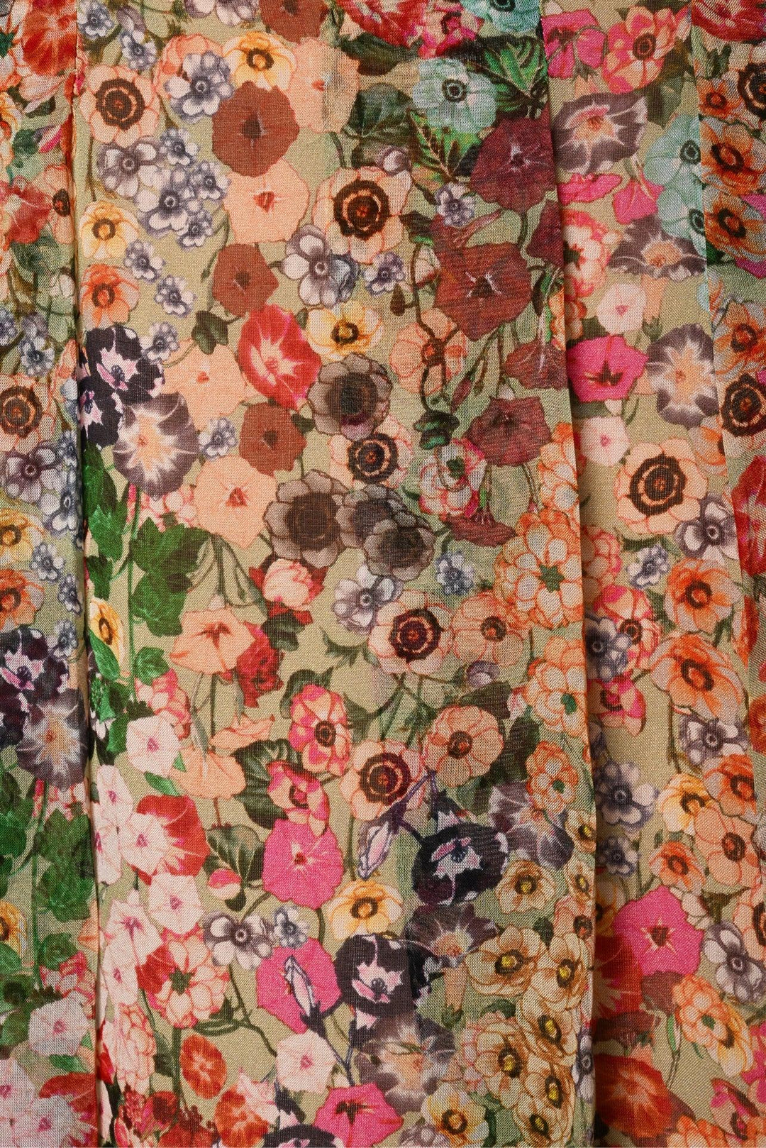 Max Mara Studio Size 36 Floral Silk Pleated Midi Skirt