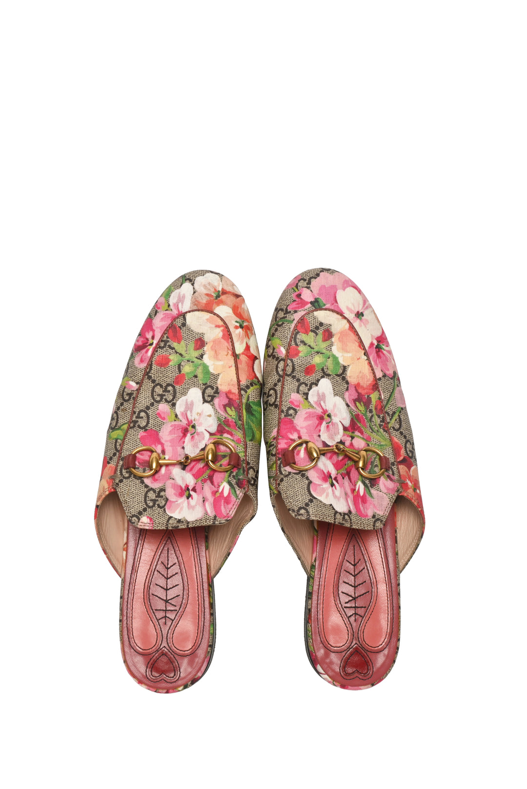 Gucci Size 37 Princetown GG Blooms Loafers