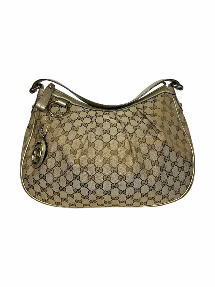 Gucci GG Canvas and Leather Medium Sukey Hobo Bag