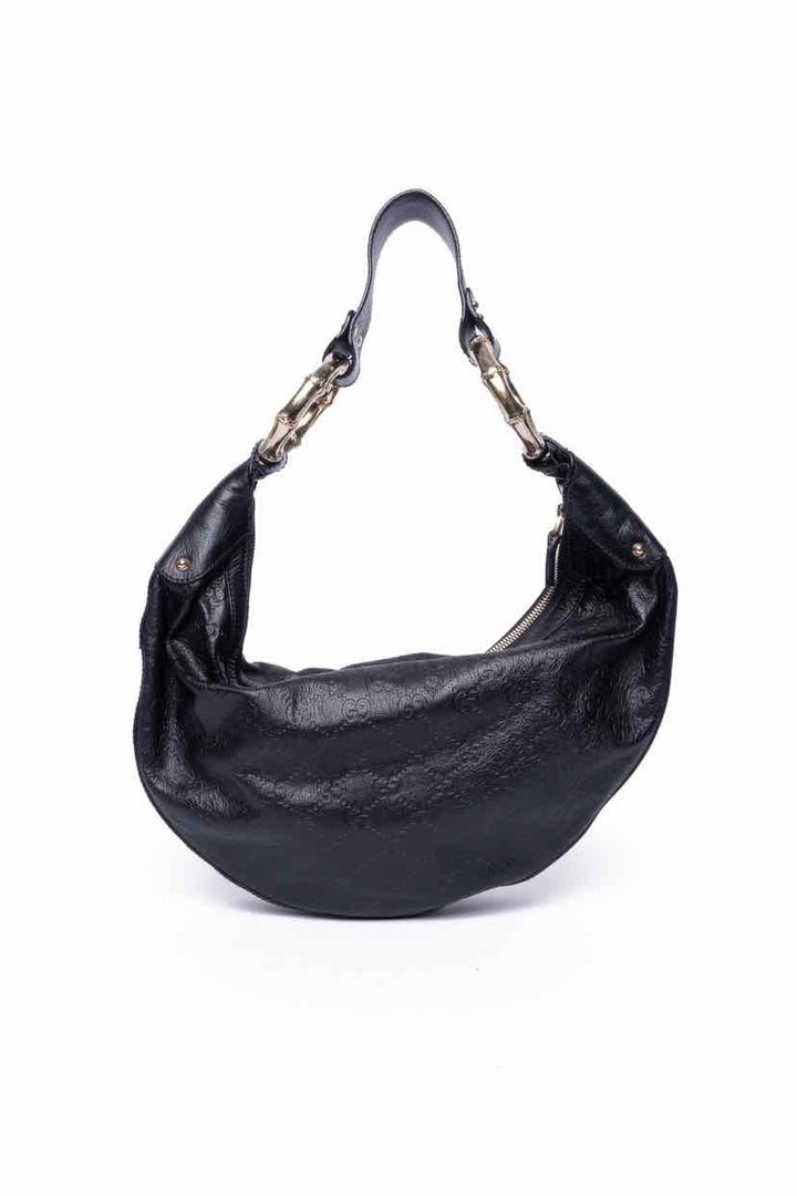 Gucci Guccissima Half Moon Bamboo Ring Hobo