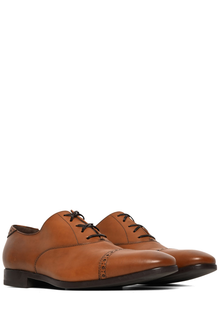Salvatore Ferragamo Size 9 Men's Boston Ambre Cap-Toe Oxfords