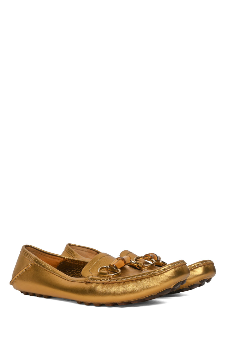 Gucci Size 9.5 Metallic Driving Loafers