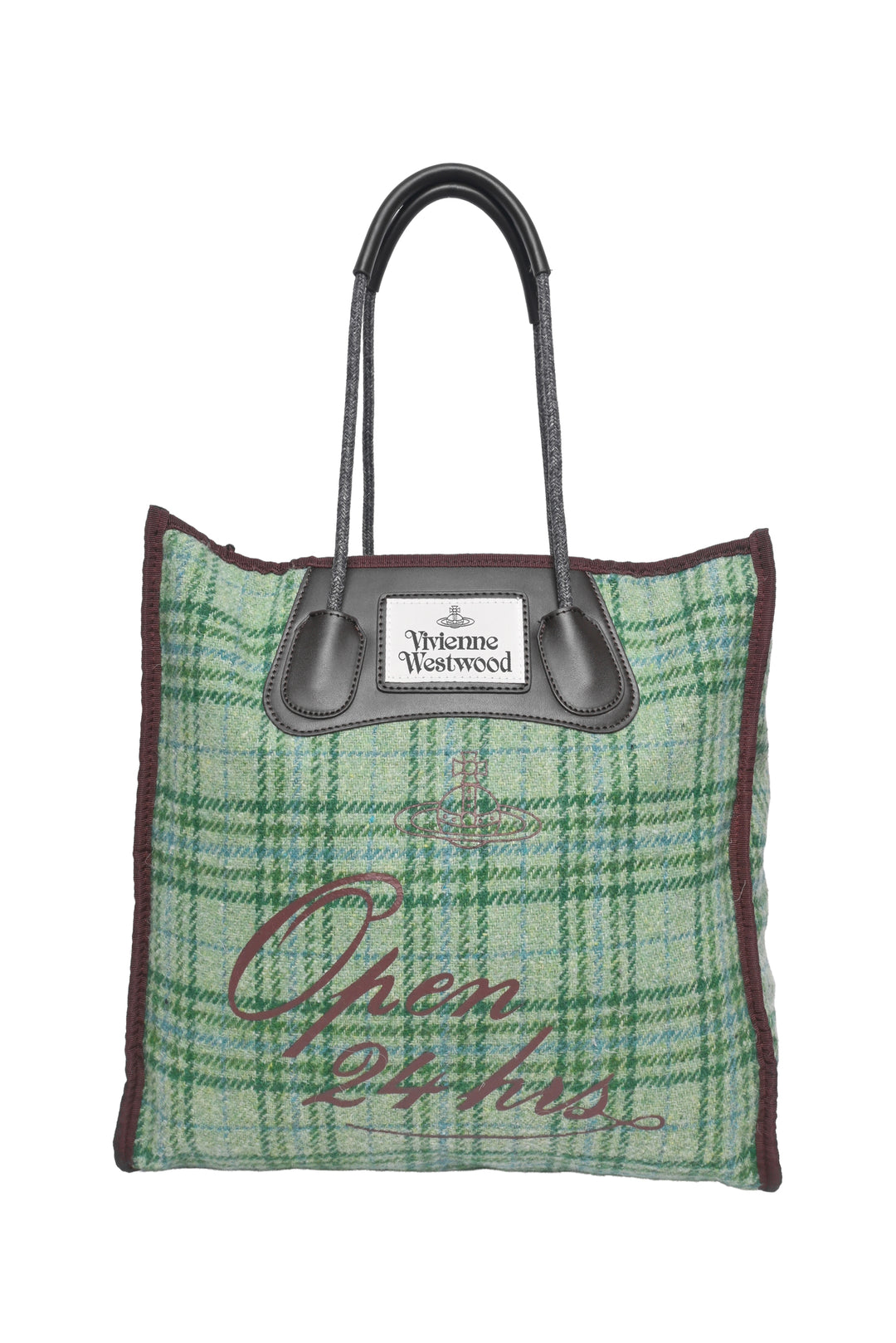 Vivienne Westwood Harris Tweed Plaid Elena Shopper Tote