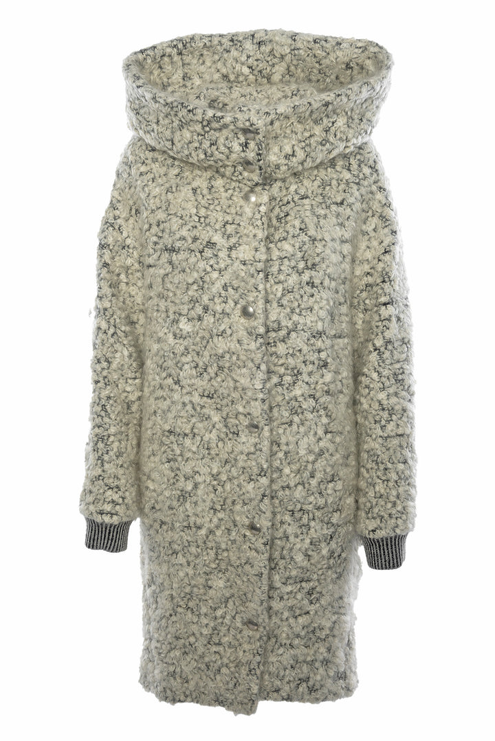 Stella Mccartney Size 40 Hooded Mohair-Wool Blend Coat