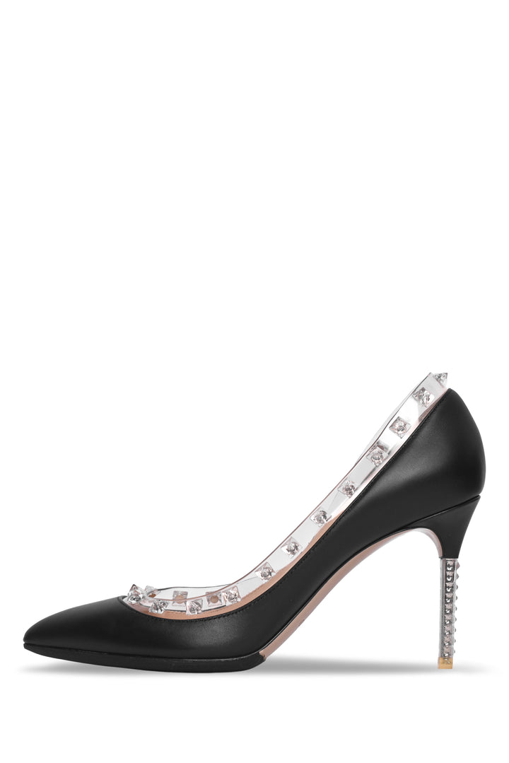 Valentino Size 36 Rockstud Leather & PVC Naked Pumps