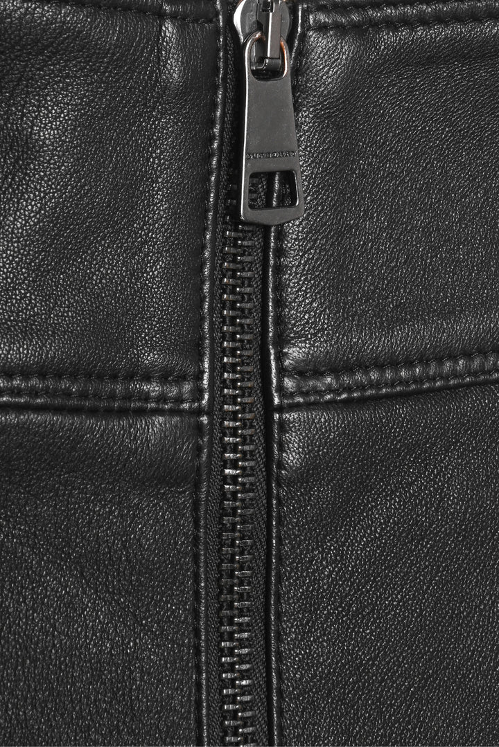 Burberry London Size 6 Leather Midi Pencil Skirt