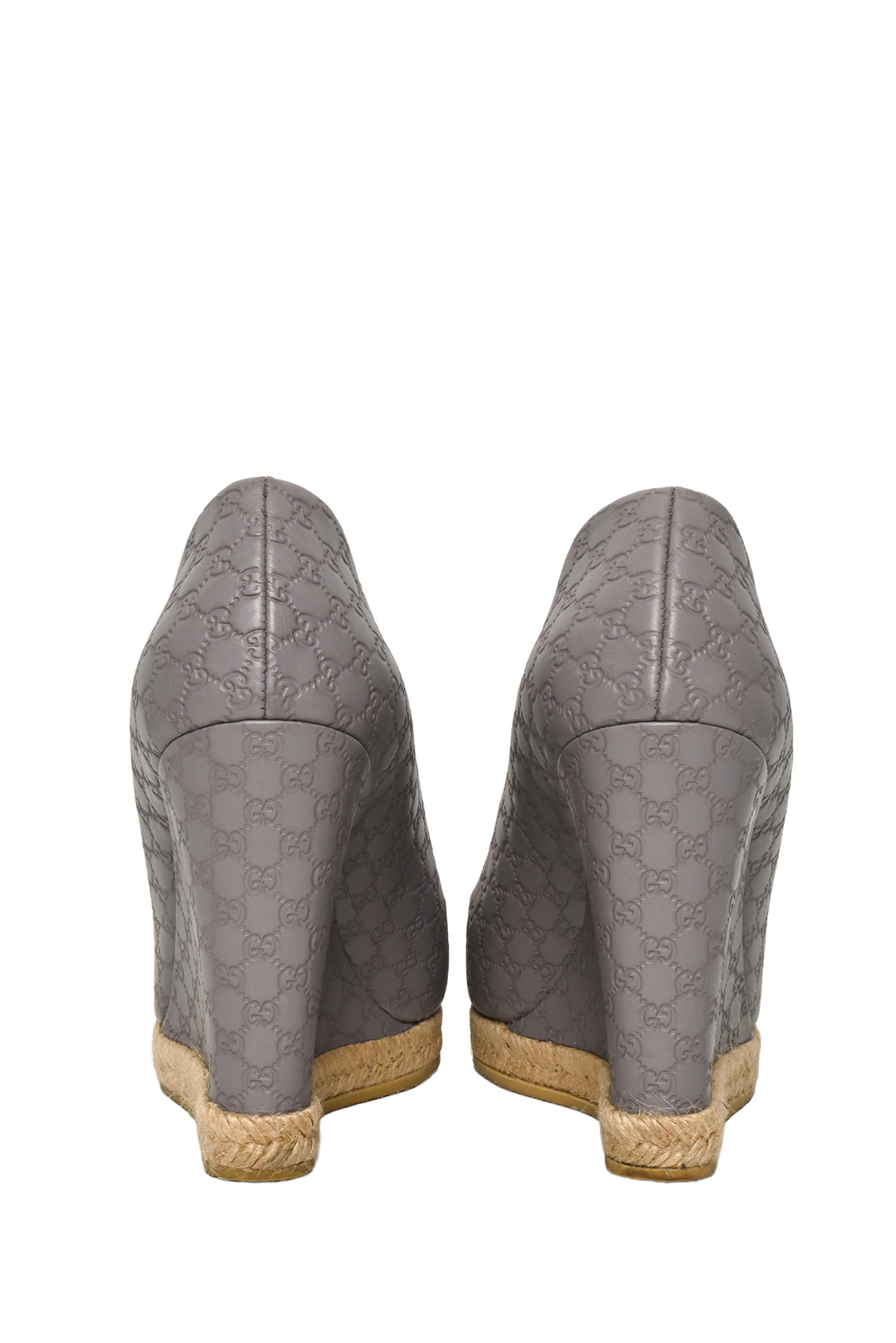 Gucci Size 37 Charlotte Microguccissima Horsebit Peep Toe Wedge