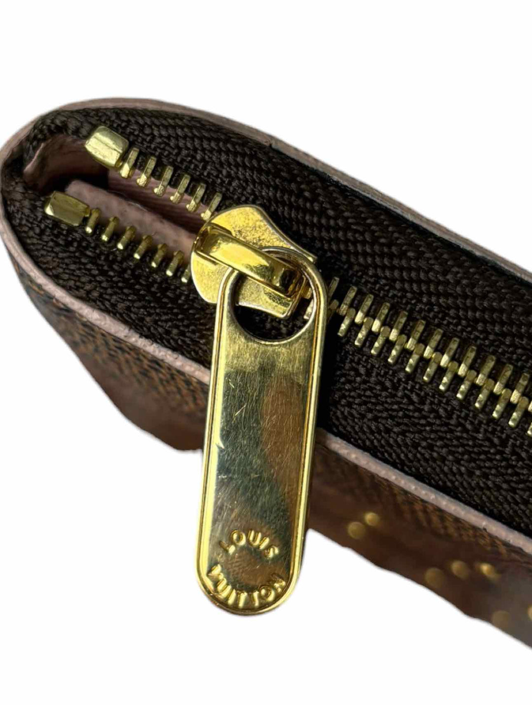 Louis Vuitton Studded Damier Ebene Zippy Wallet