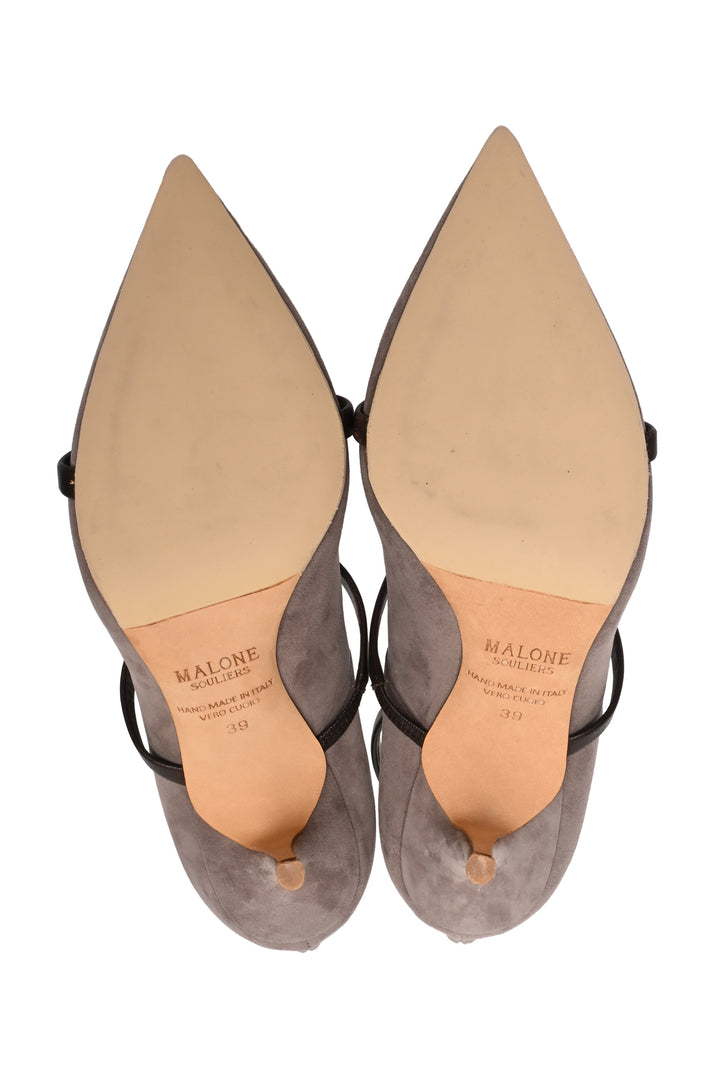 Malone Souliers Size 39 Robyn Suede Ankle Strap Pumps
