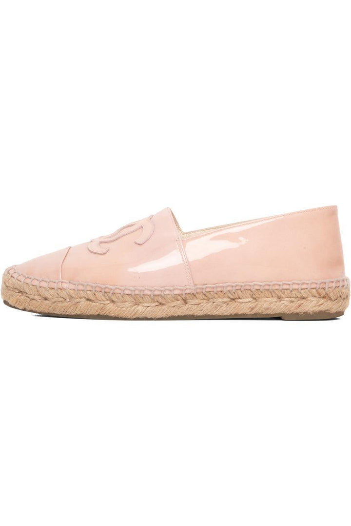 Chanel Size 36 Patent Leather Espadrille Flats
