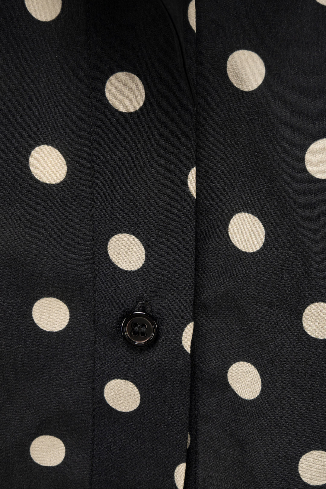 Nina Ricci Size M Polka Dot Crepe Tie-Neck Blouse