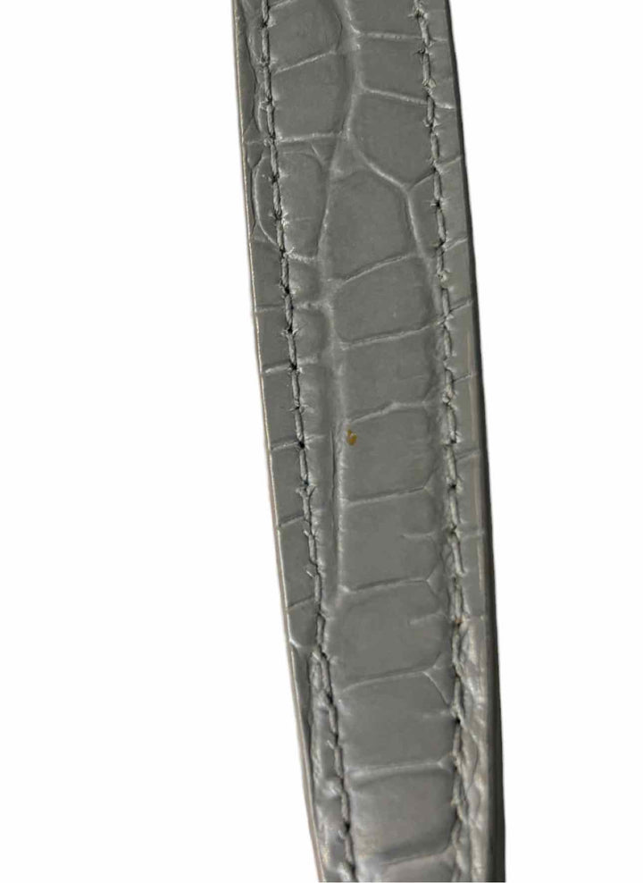 Saint Laurent  Croc Embossed Leather Sunset Chain Wallet Purse