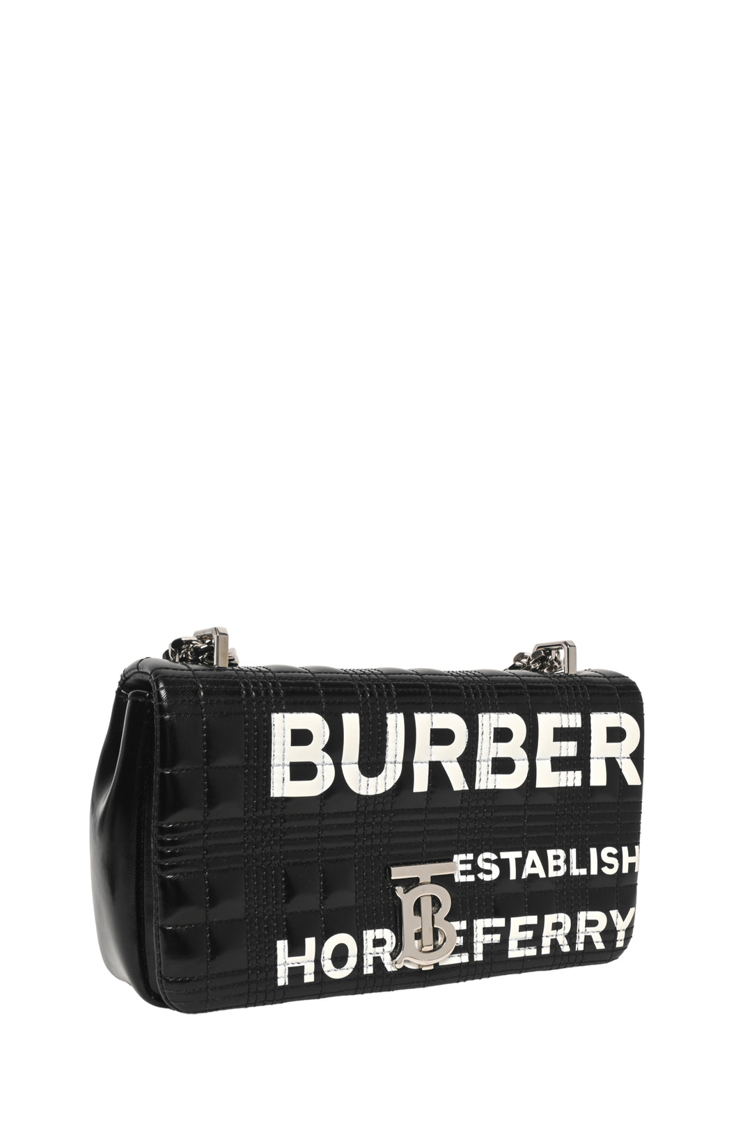 Burberry Horseferry Logo Printed Quilted Coated Canvas Small Lola Shoulder Bag