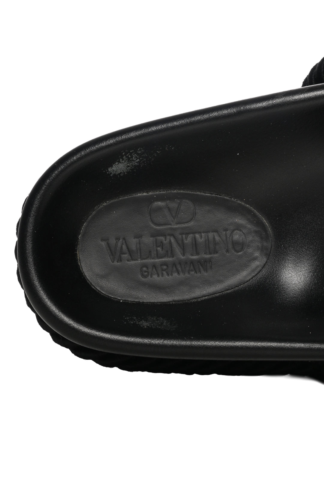 Valentino Size 37 Rockstud Leather Slide Sandals
