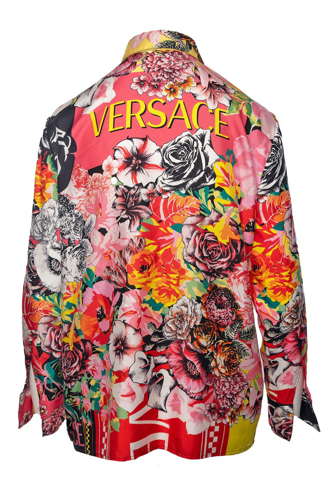 Versace Size 40 Graphic Print Silk Blouse