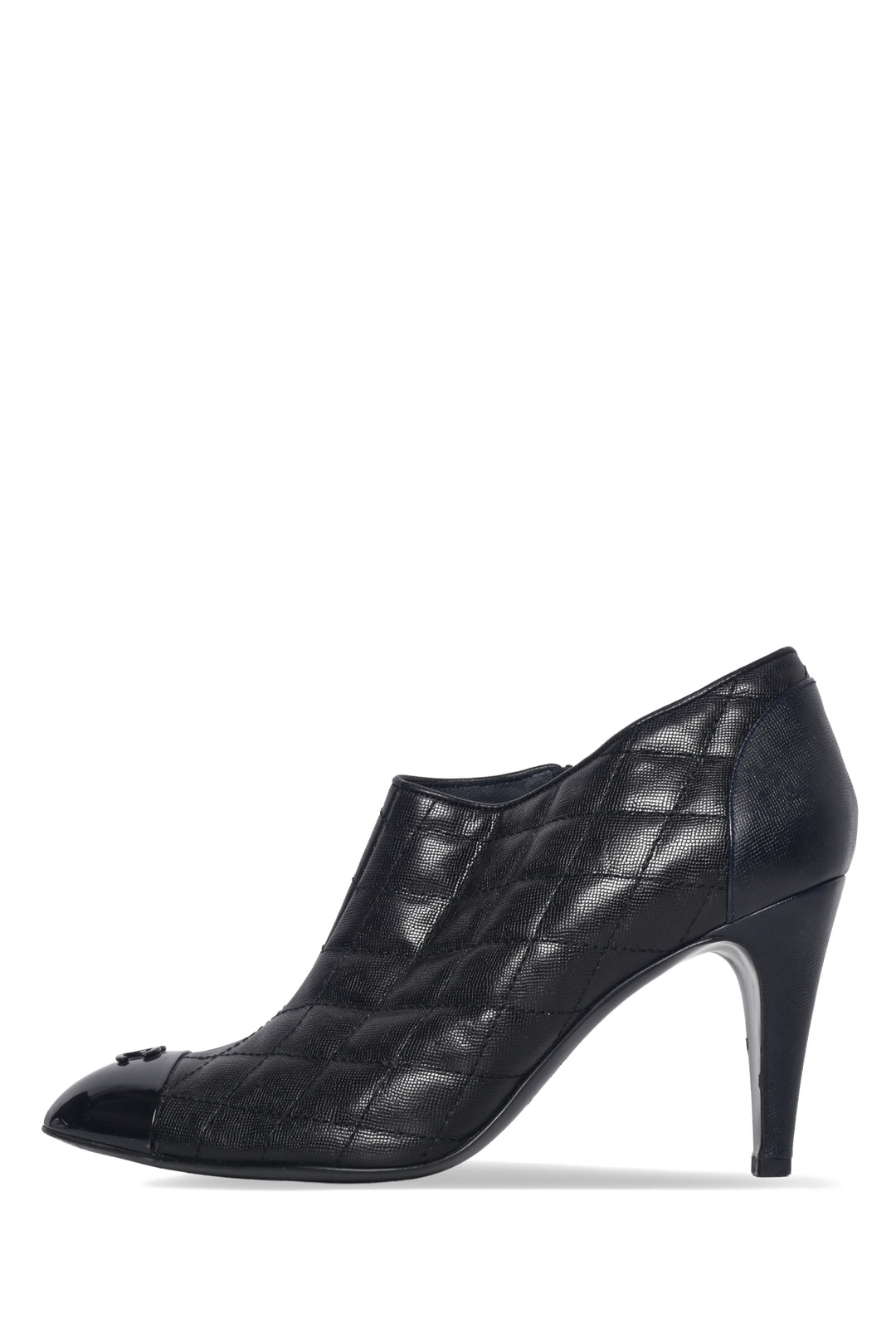 Chanel Size 39.5 Interlocking CC Logo Ankle Boots