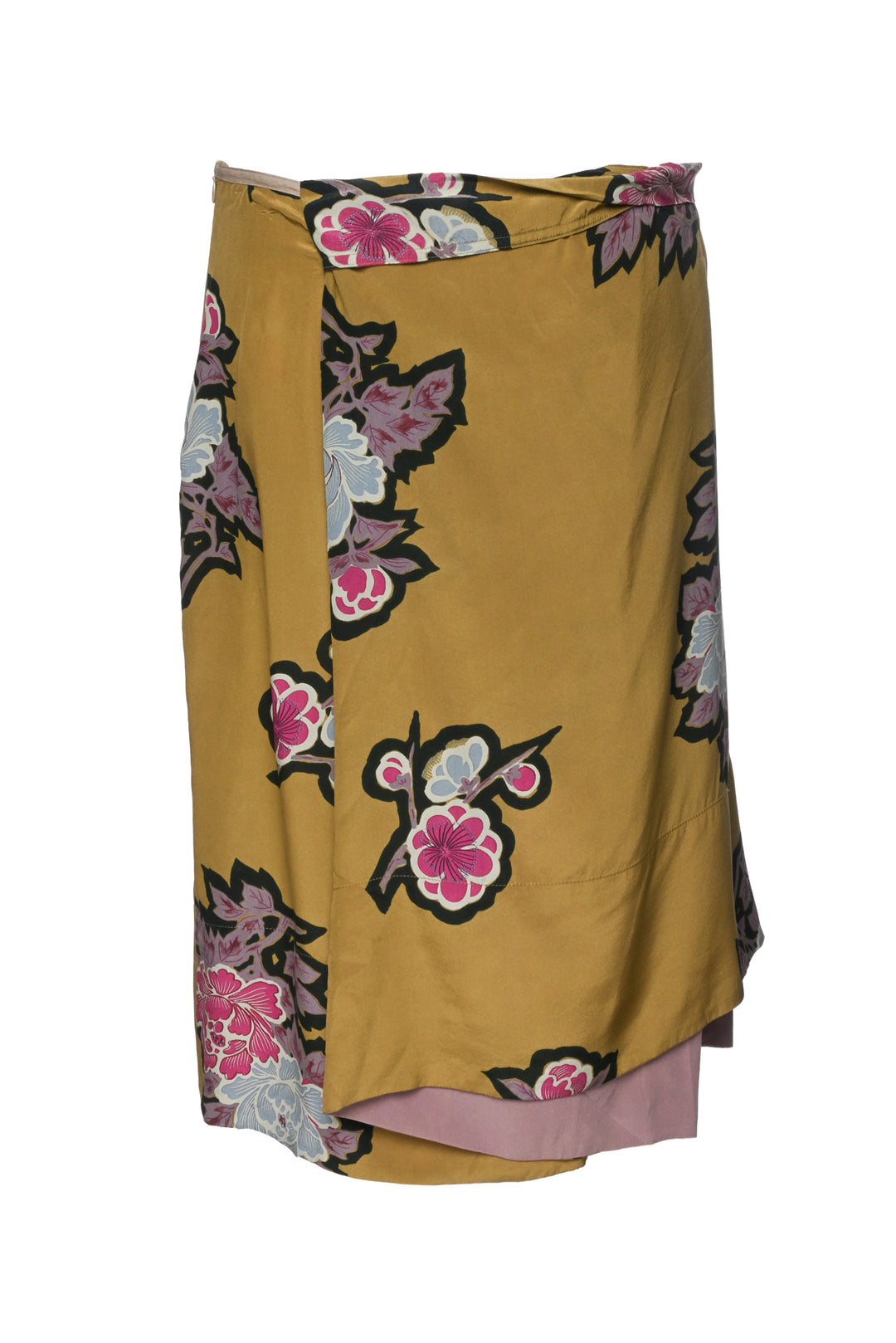 Dries Van Noten Size 40 Floral Silk Knee Length Skirt