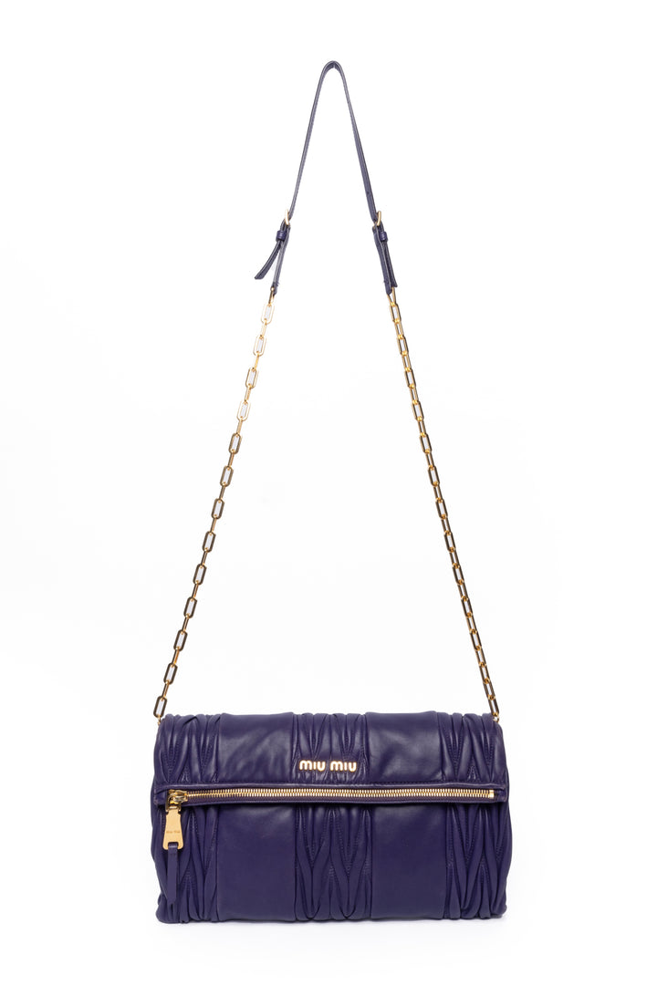 Miu Miu Matelasse Patch Puchette Clutch Crossbody