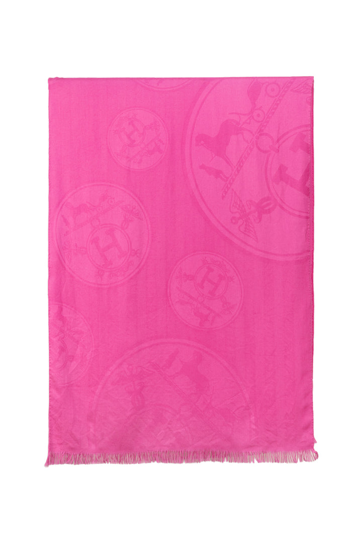 Hermes Cashmere and Silk Ex-Libris Shawl