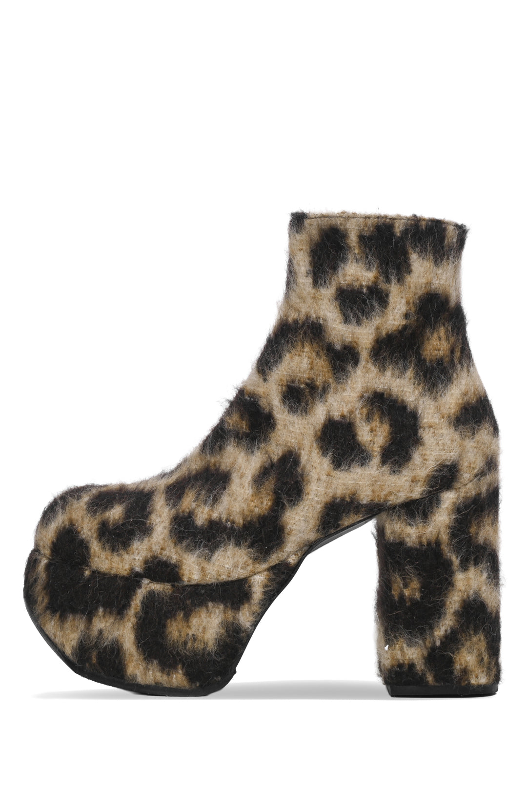 R13 Size 39 Wool Animal Print Platform Ankle Boots
