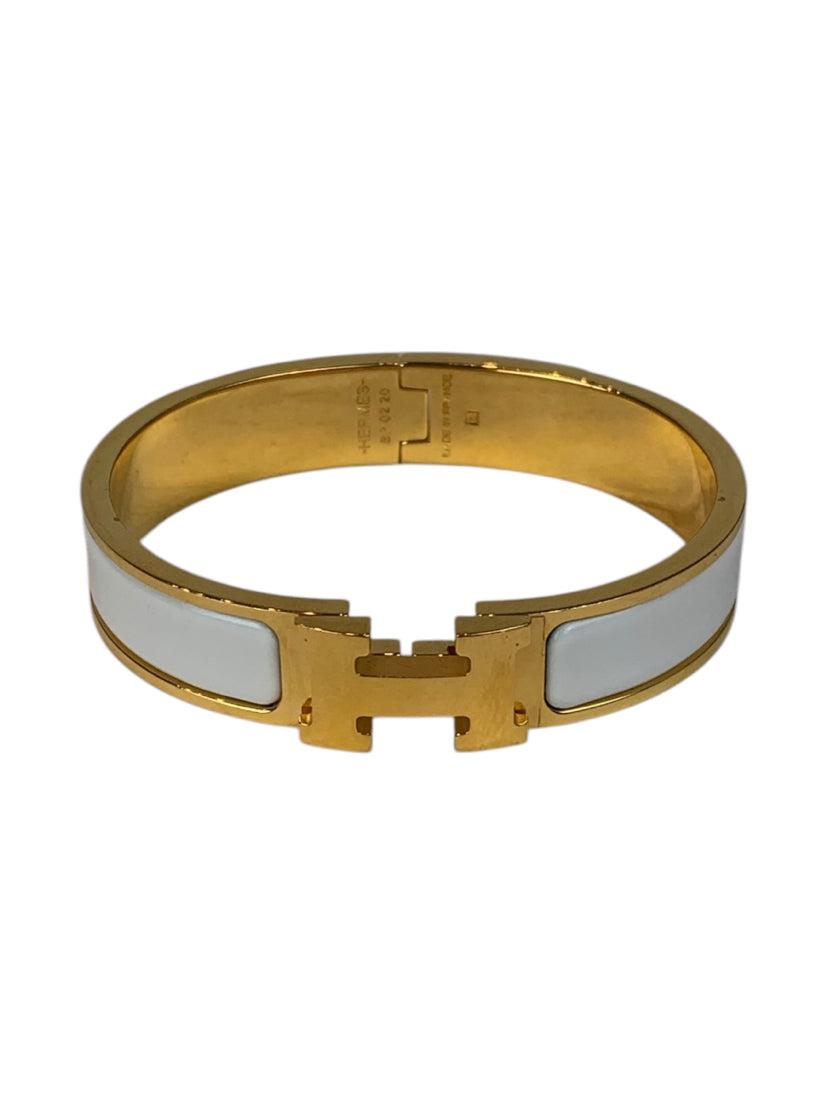 Hermes Clic H Enamel Bangle Bracelet