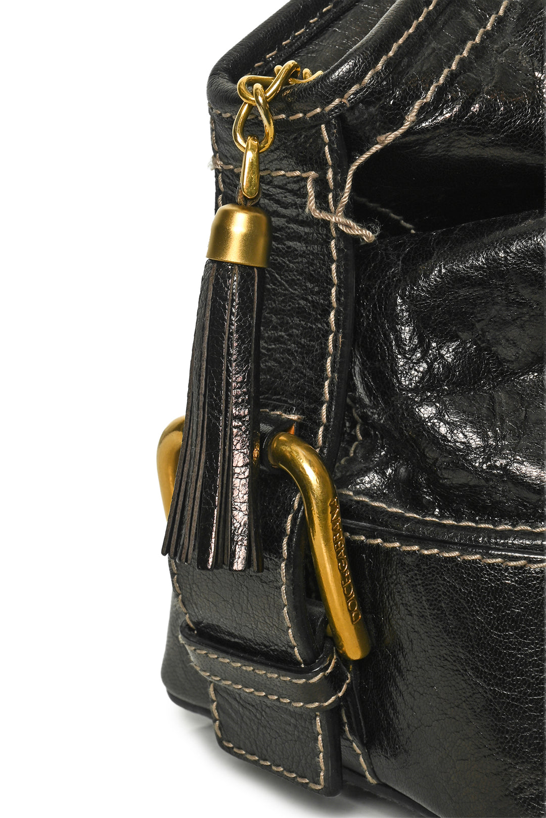 Dolce & Gabbana Stud Detail Leather Shoulder Bag