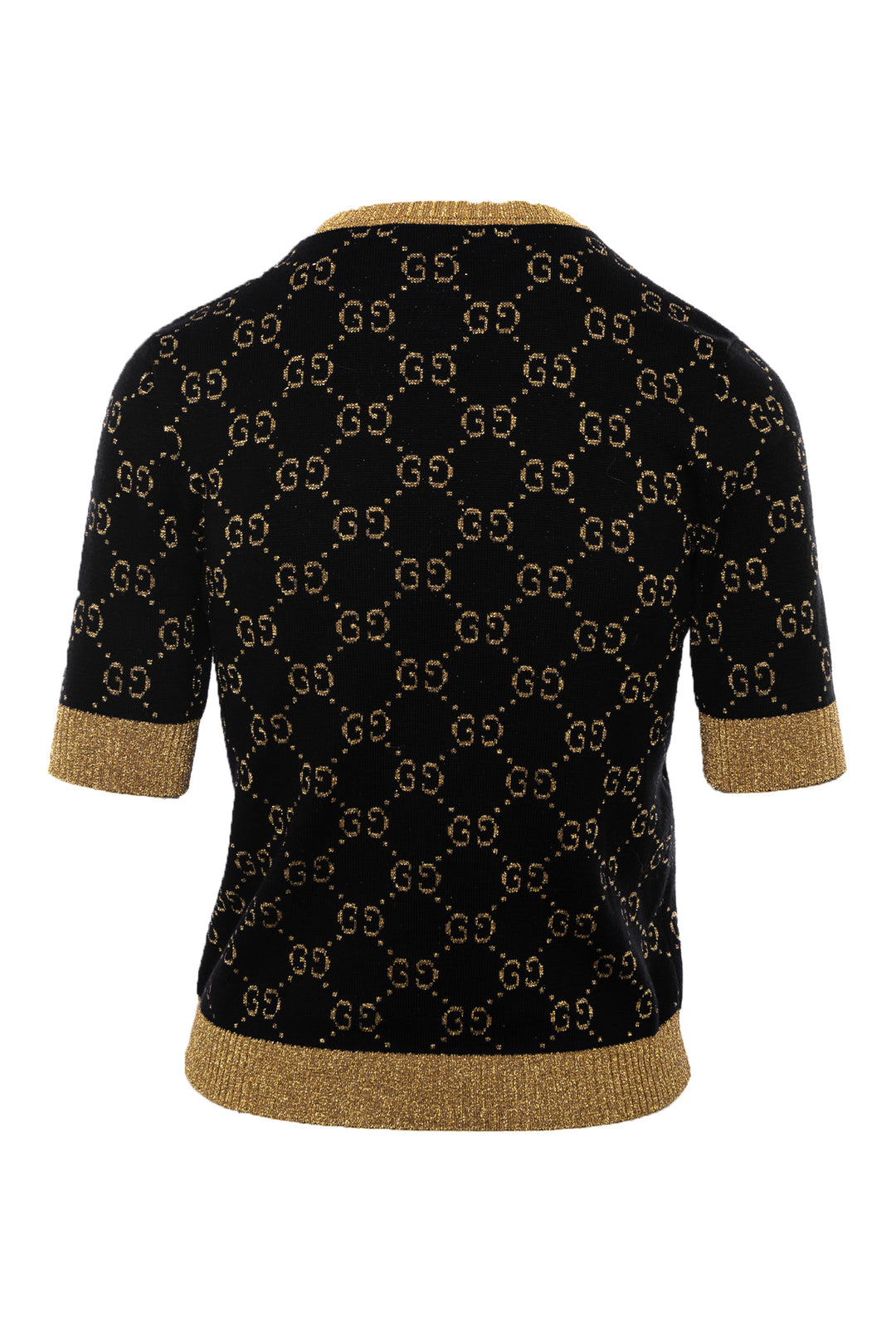 Gucci Size XS Metallic GG Short Sleeve Sweater