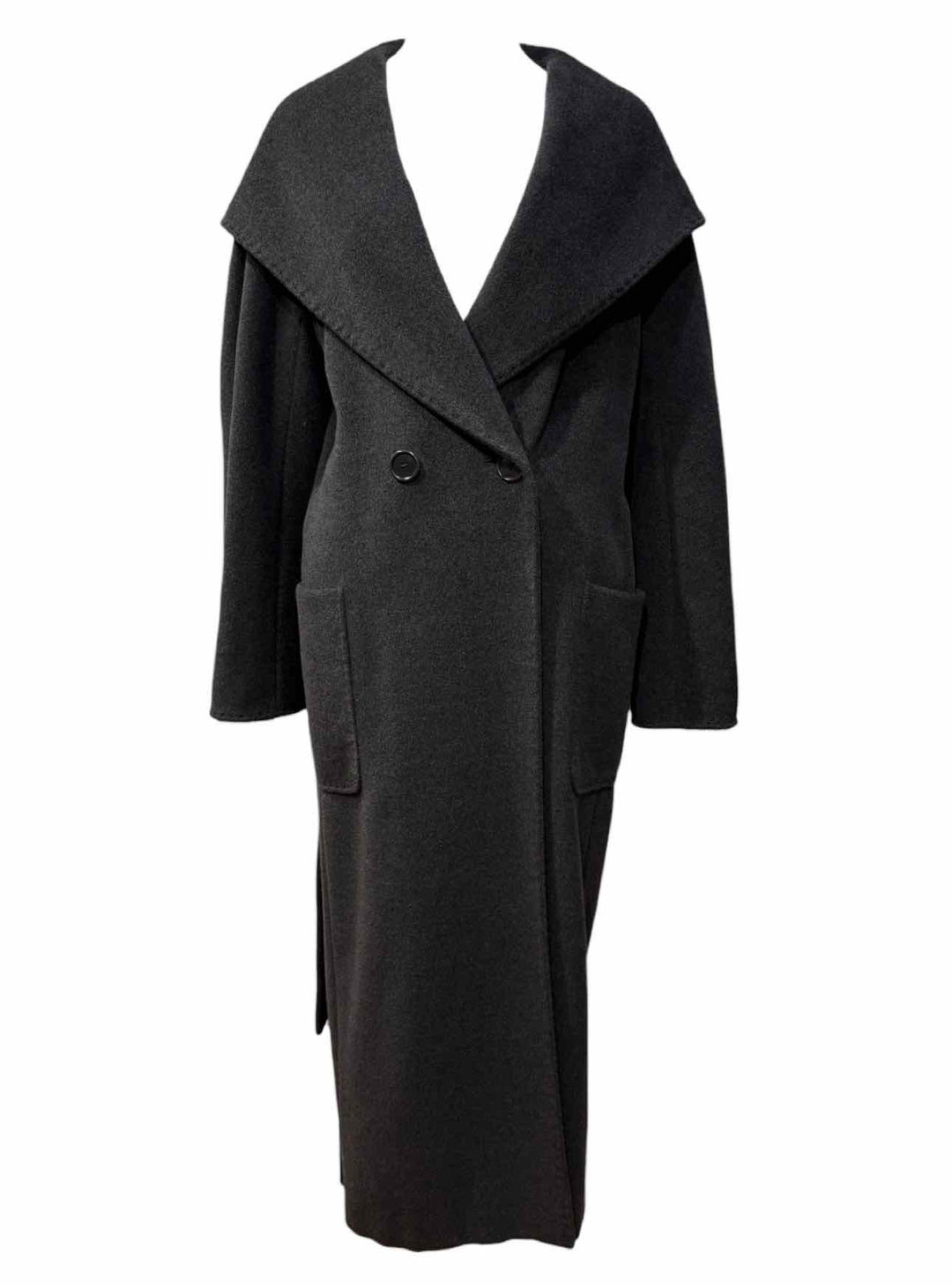 Maxmara Size 12 Wool Blend Hooded Double Breasted Coat