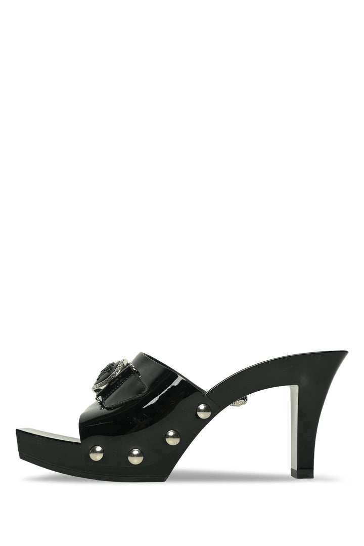 Versace Size 37 Medusa Buckle Patent Sandals