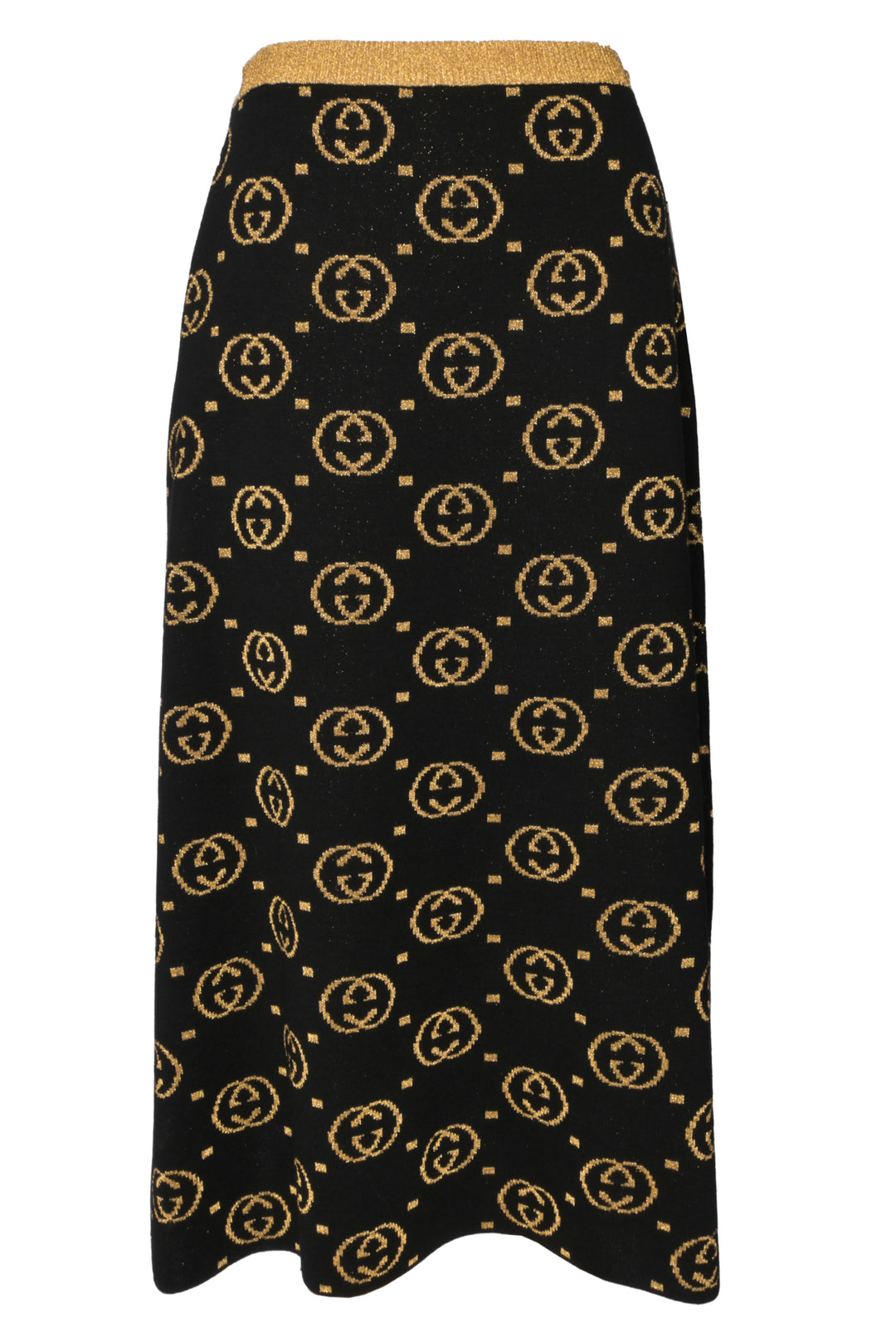 Gucci Size M GG Wool-Blend Midi Skirt