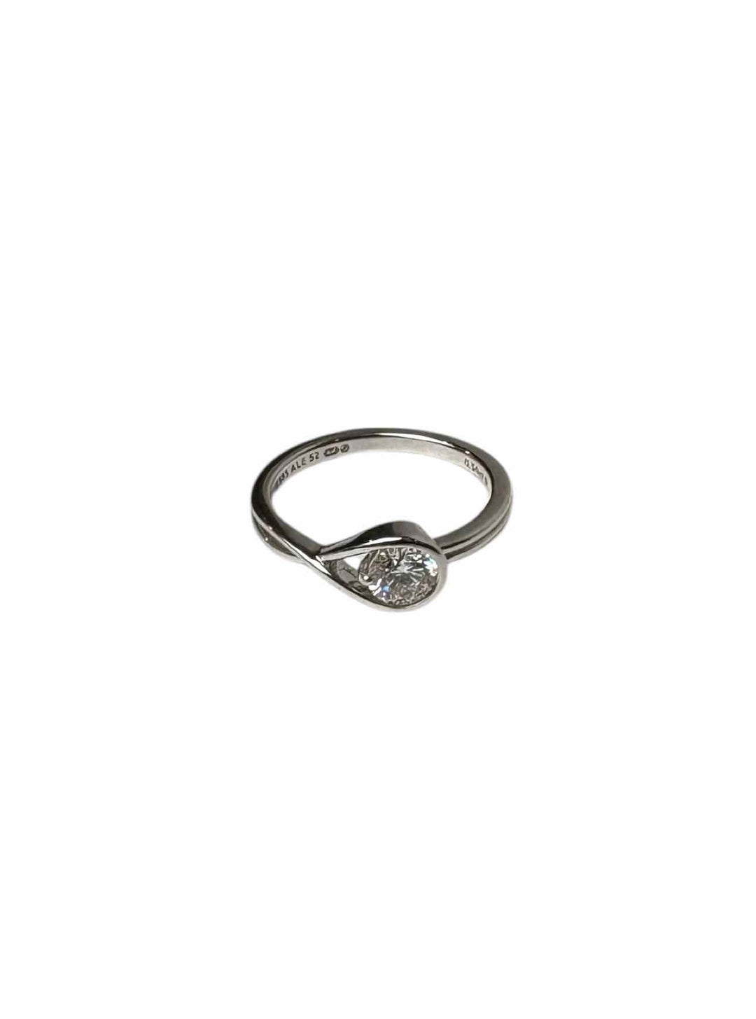 Pandora Size 6 14 K White Gold Ring with 0.50CT Lab Grown Diamond.