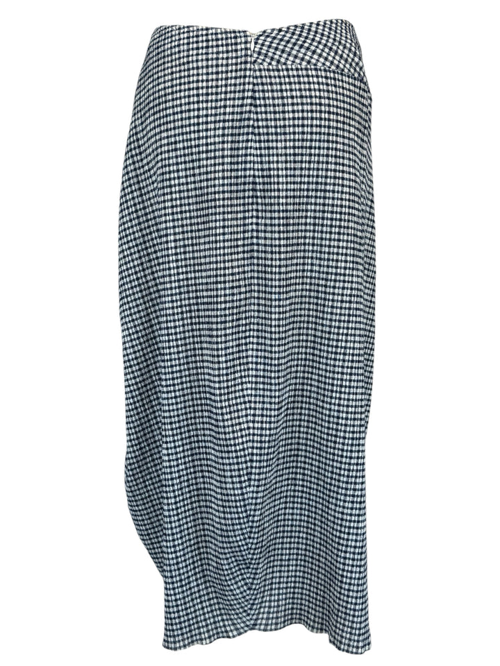 Jil Sander Size 34 Seersucker Gingham Midi Skirt
