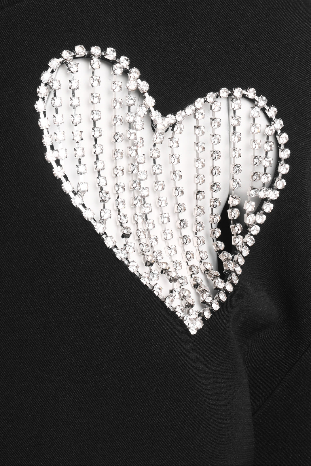 Area Size M Crystal String Heart Cutout Sweatshirt