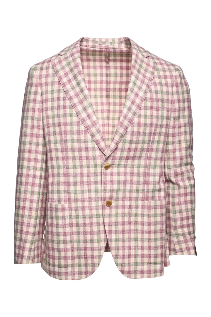 Luigi Bianchi Mantova Size 38 Men's Sartoria Single Breasted Check Blazer