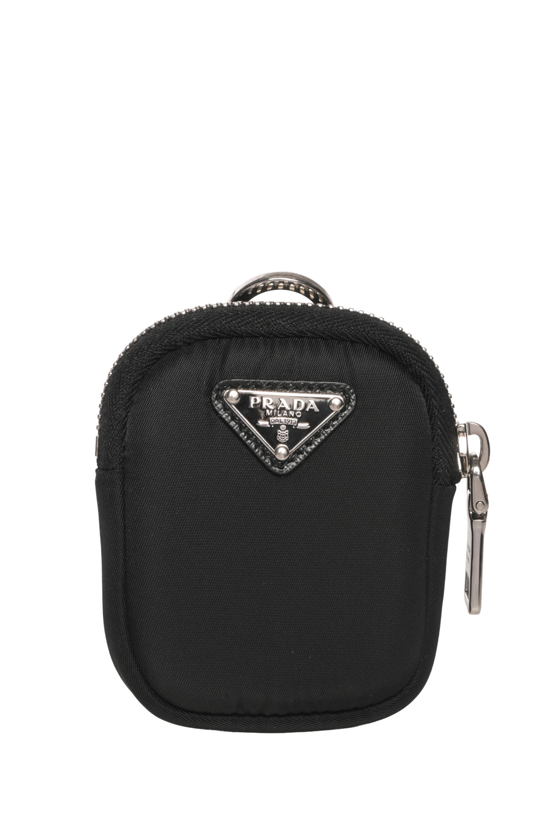 Prada Re-Nylon Enamel Triangle Logo Zip Pouch