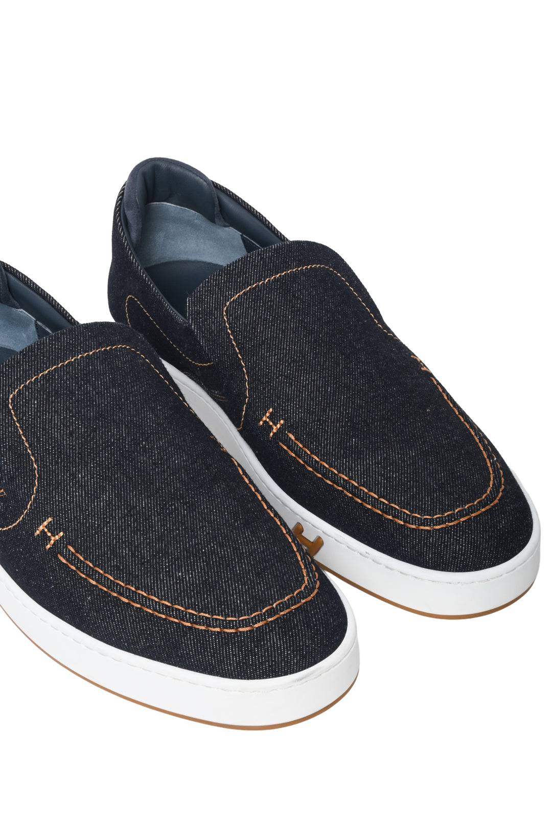Hermes Size 43 Men's Denim Kiddy Slip On Sneakers