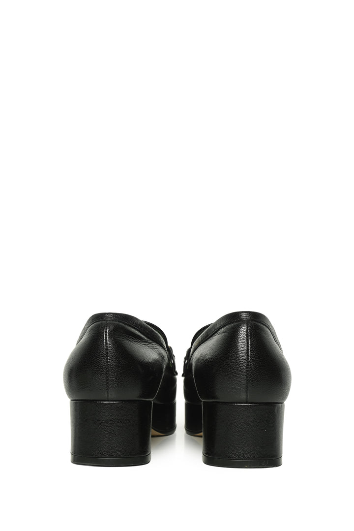 Gucci Size 38 Houdan Horsebit Leather Platform Loafers