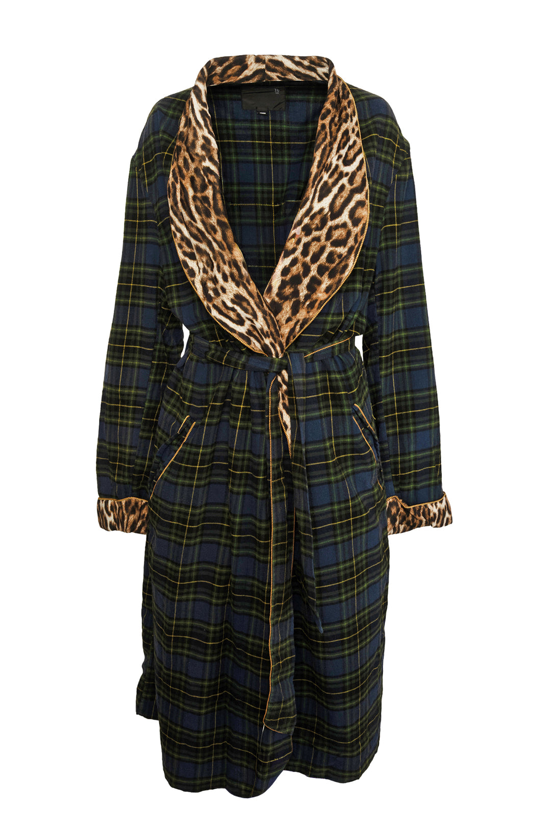 R13 Size S Plaid Smoking Robe