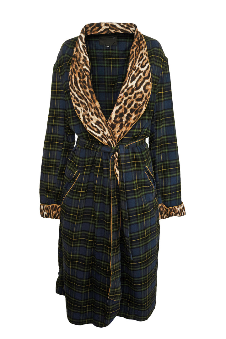 R13 Size S Plaid Smoking Robe