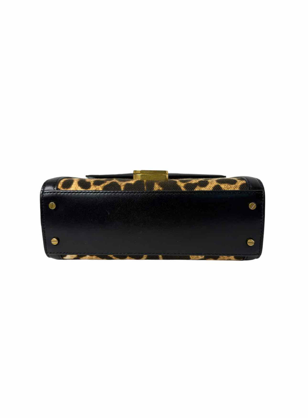 Saint Laurent Cassandra Mini Leopard Print Canvas w/Leather Purse