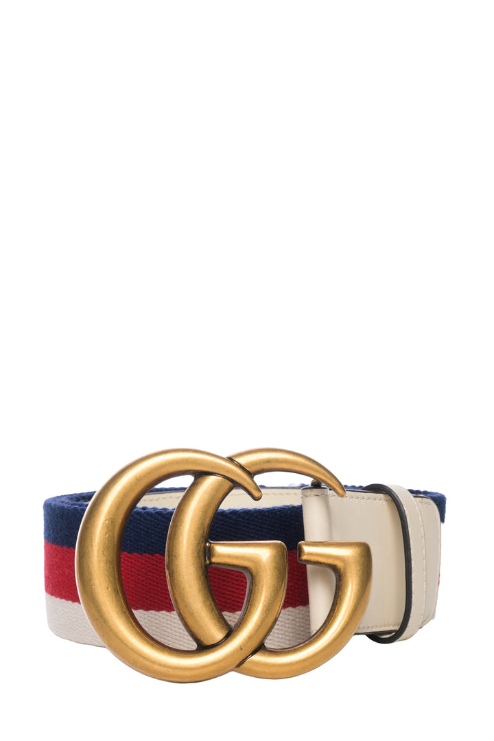 Gucci Size 32 Canvas Web Double G Belt