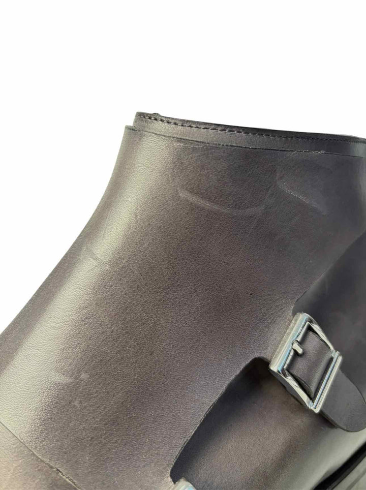 Santoni Size 10 Men's Burnished Leather Monk Strap Ankle Boots