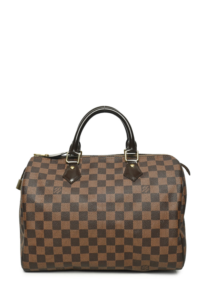 Louis Vuitton 2016 Damier Ebene Coated Canvas Speedy 30 Purse