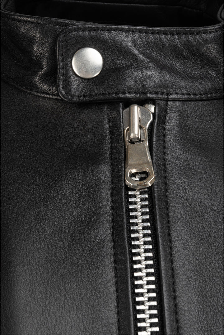 Stussy Size S Men's Cafe Racer Leather Jacket