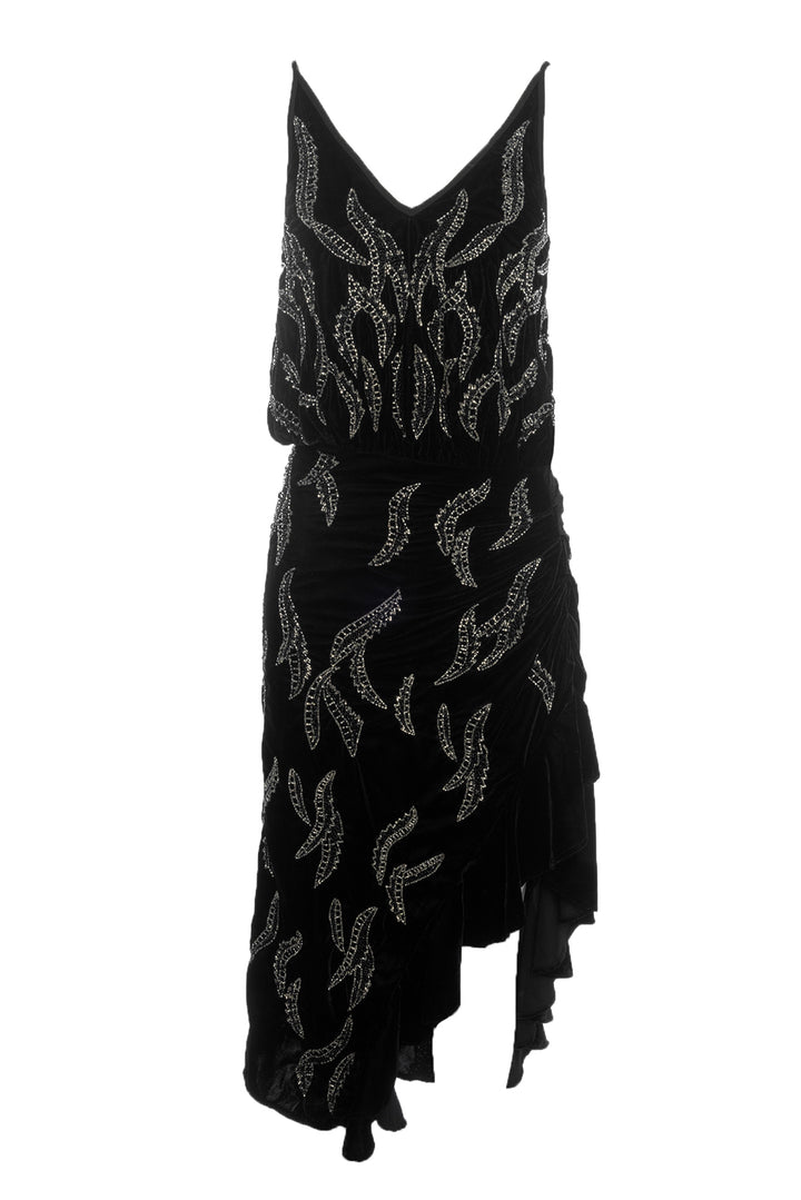 Dodo Bar Or Size 42 Asymmetric Velvet Midi Dress