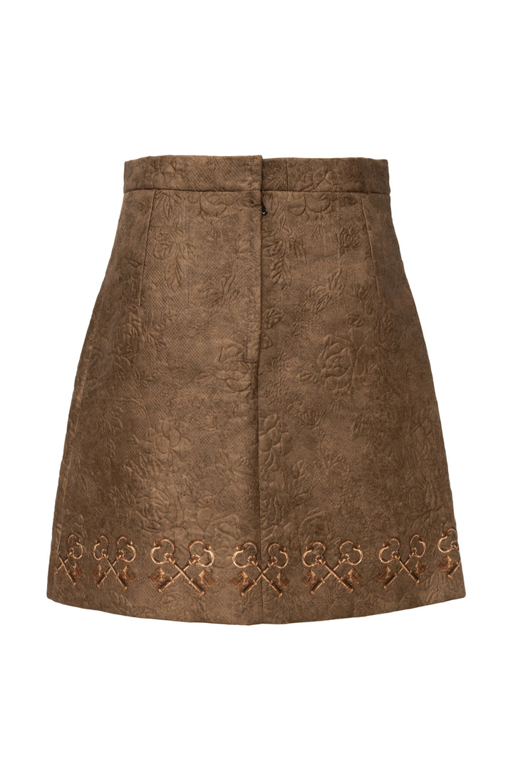 Dolce & Gabbana Size 40 Floral Jacquard Mini Skirt