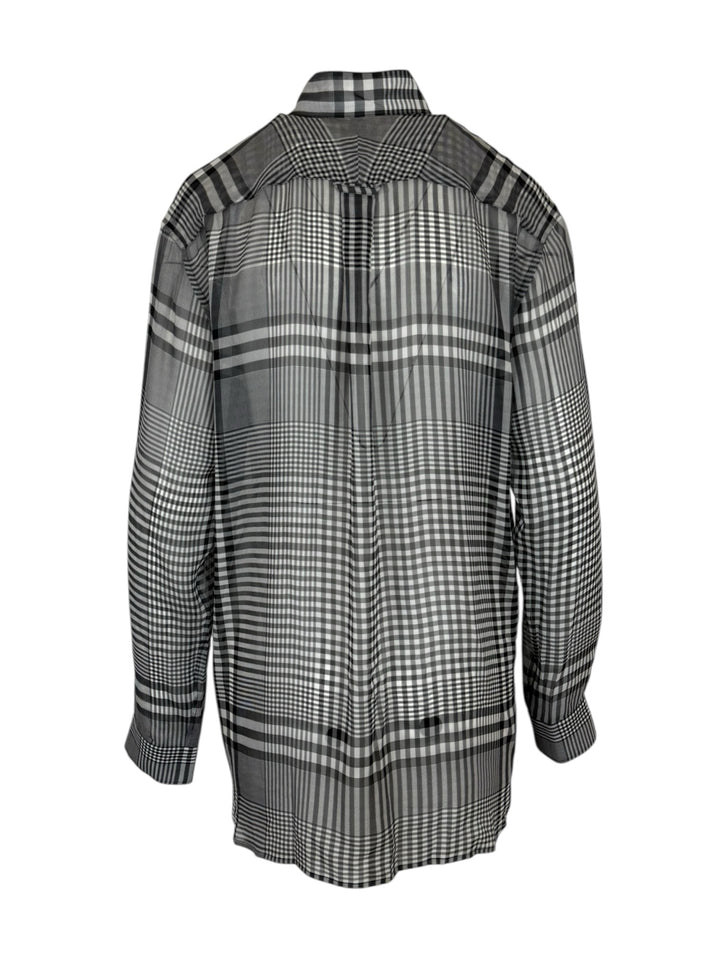 Burberry Size XS Sheer Check Blouse